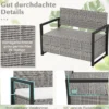 Rattan Gartenbank mit Stauraum Wetterfeste Balkontank mit Sitzkissen bis 360 kg Belastbar