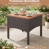 Rattan Gartenmöbel Set inkl. 2 Stühle mit Hocker & Tisch & Kissen Akazienholz Balkonset Creme