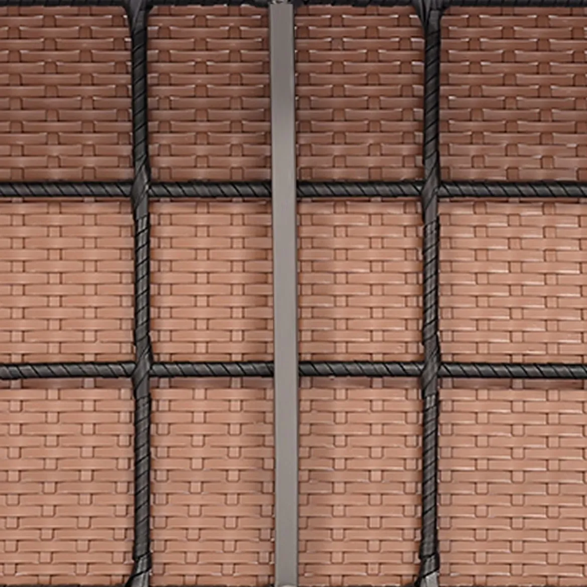 Rattan Gartenmöbel Set mit 2 Sessel & Bank & Tisch & Kissen Outdoor Lounge Möbel Sitzgarnitur