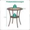 Rattan Gartentisch mit Glasplatte & Ablage Runder Bistrotisch Terrassentisch Balkontisch