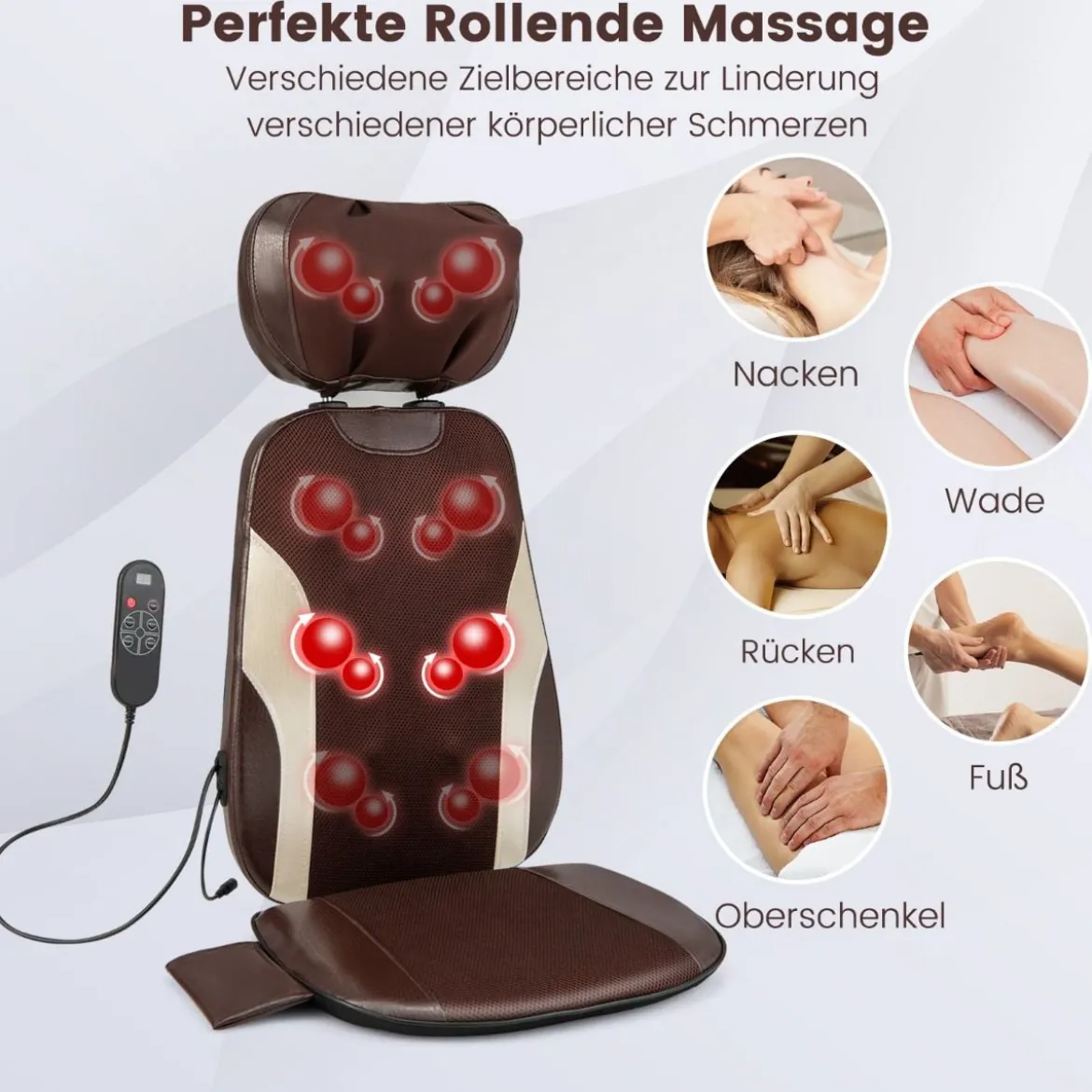 Rückenmassagegerät Massageauflage für Sessel für Massagegeräte mit Verstellbarem Nackenkissen