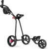 3-rädriger Golfwagen klappbarer leichter eiserner Golfwagen mit verstellbarem TPR-Griff Metall Golf Push Cart Schwarz