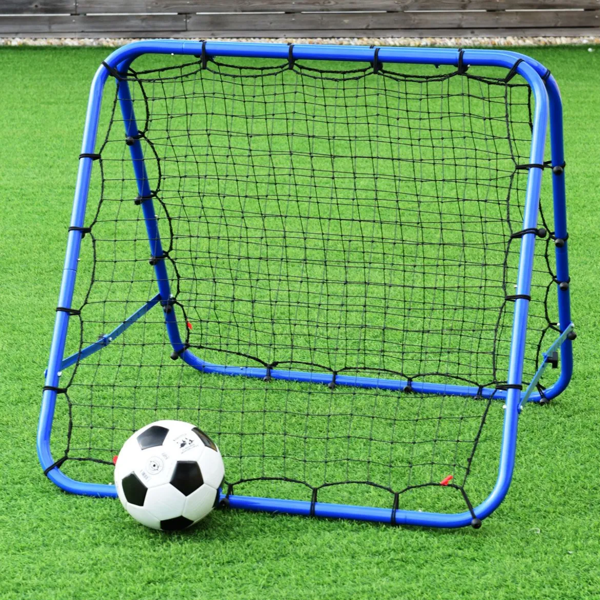 Rebounder für Fußball mit Verstellbaren Winkeln Doppelseitiges Fußballnetz Rückprallwand 100 x 100 cm