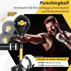 360 °Reflexstange mit 2 Speedbällen Stehend Punchingball Höhenverstellbarer Standboxsack