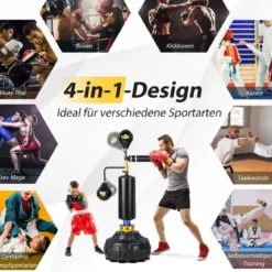 360 °Reflexstange mit 2 Speedbällen Stehend Punchingball Höhenverstellbarer Standboxsack