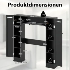 Regal über der Toilette freistehender Badezimmerschrank mit verstellbaren Regalen Toilettenpapierhalter Schwarz