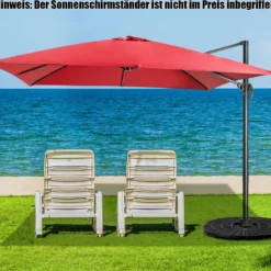 Regenschirm mit 3 Neigungseinstellungen Sonnenschirm Ampelschirm 300 x 300 x 273 cm