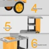 Reinigungswagen Putzwagen Wischwagen mit Abfallsack 108 x 55,5 x 98 cm Grau