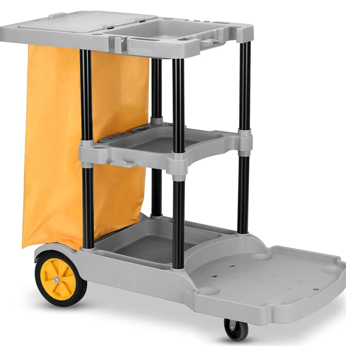 Reinigungswagen Putzwagen Wischwagen mit Abfallsack 108 x 55,5 x 98 cm Grau