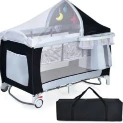 Reisebett Babybett Babyreisebett Kinderreisebett Laufstall Schaukelwiege +Tasche