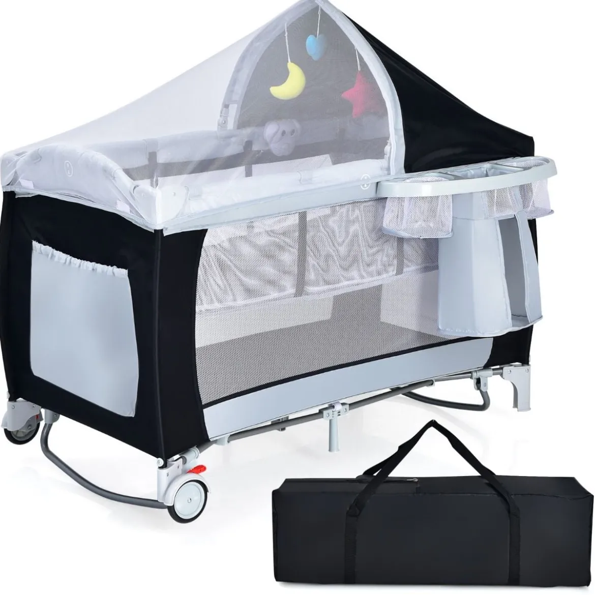 Reisebett Babybett Babyreisebett Kinderreisebett Laufstall Schaukelwiege +Tasche
