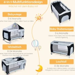 Reisebett Babybett Babyreisebett Kinderreisebett Laufstall Schaukelwiege +Tasche