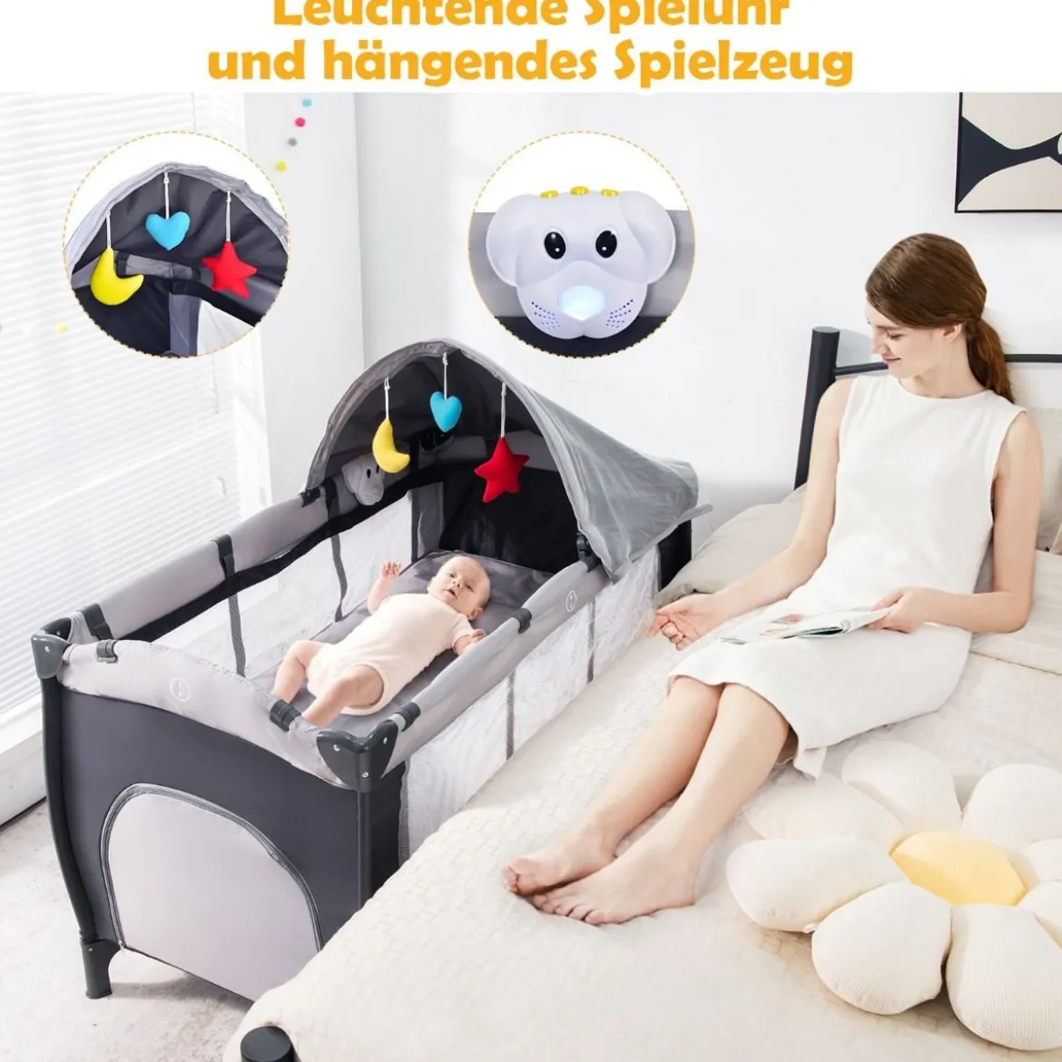 Reisebett Babybett Babyreisebett Kinderreisebett Laufstall Schaukelwiege +Tasche