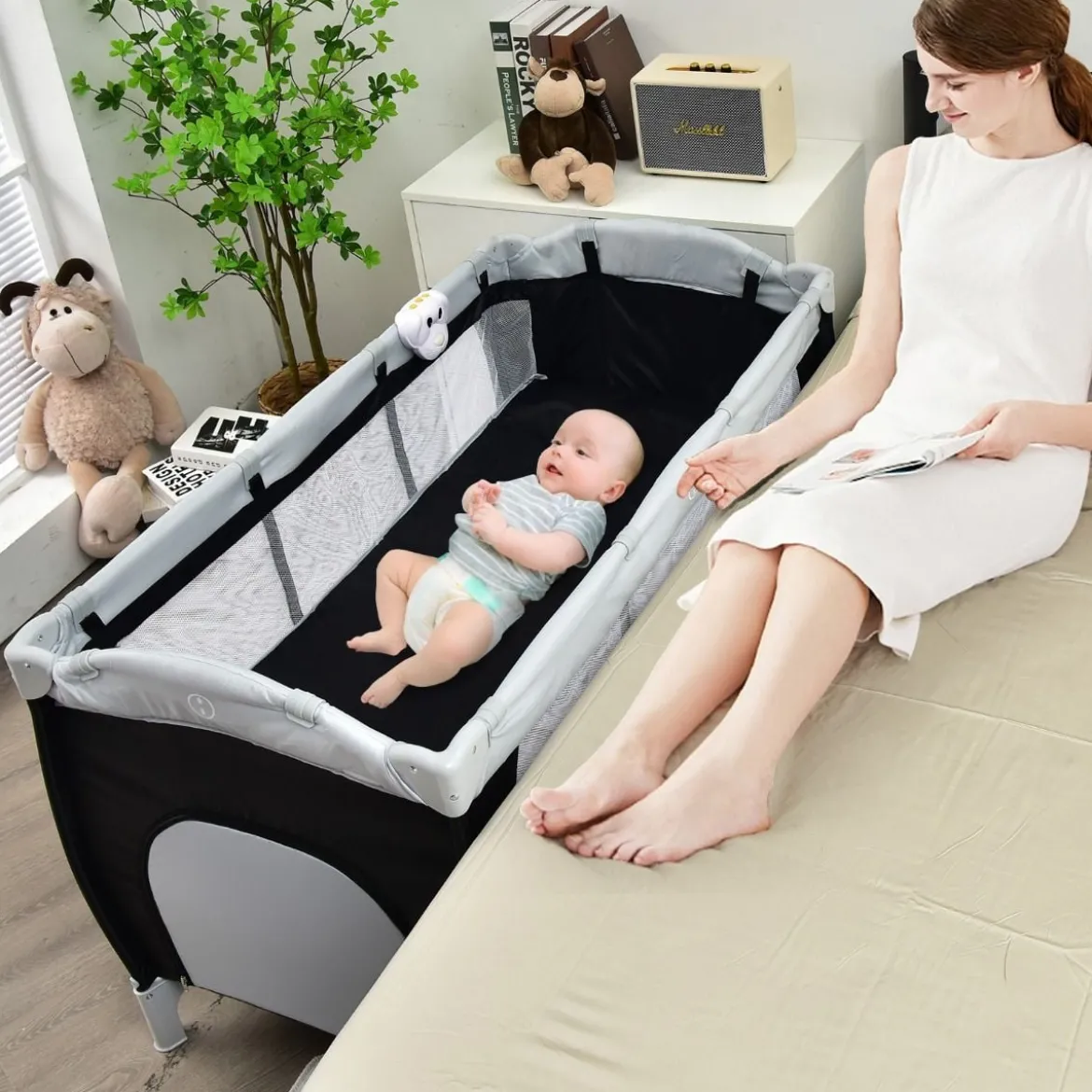 Reisebett Babybett Babyreisebett Kinderreisebett Laufstall Schaukelwiege +Tasche