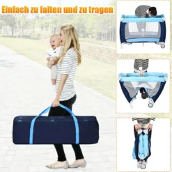 Reisebett Babybett Babyreisebett Kinderreisebett Laufstall Schaukelwiege +Tasche