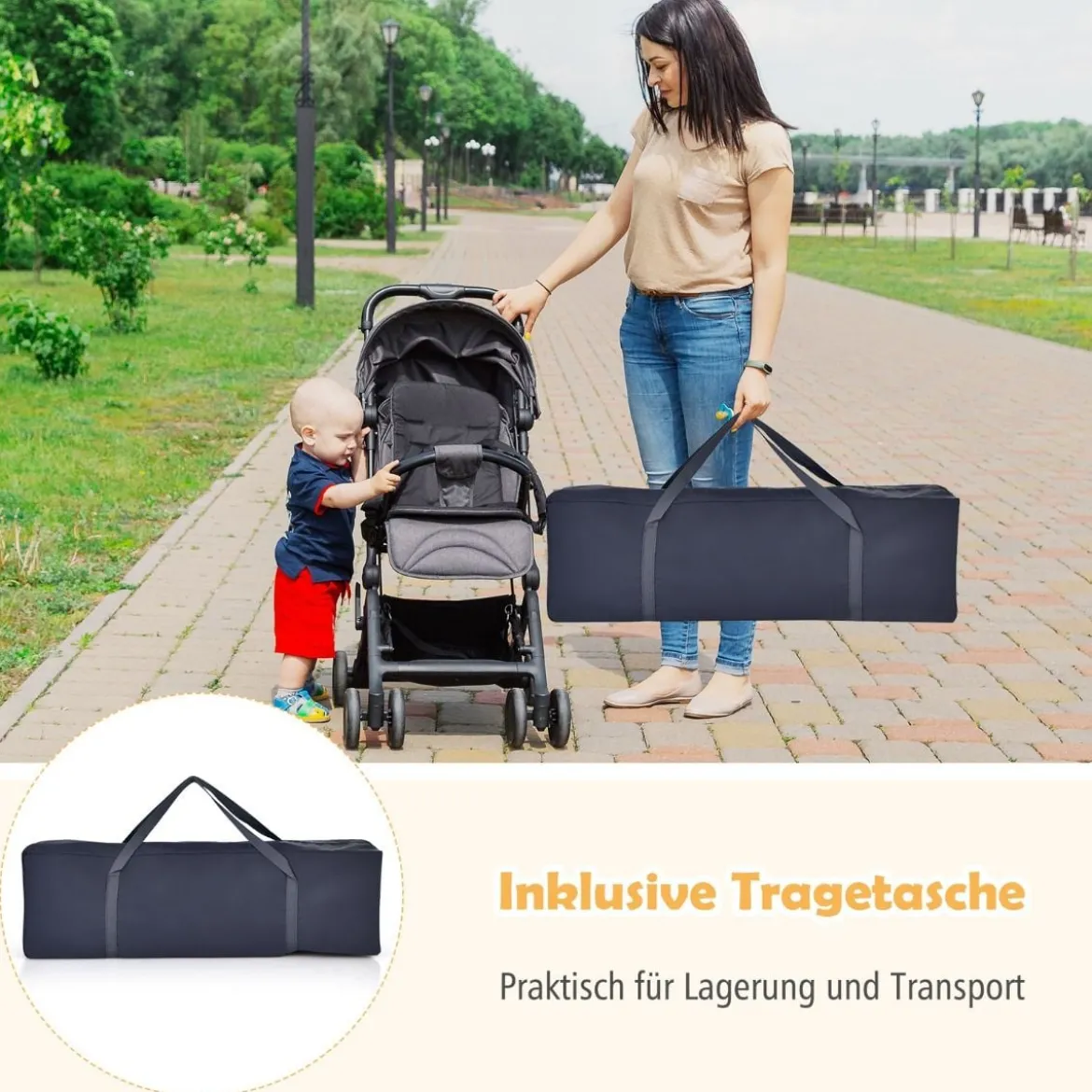 Reisebett Babybett Babyreisebett Kinderreisebett Laufstall Schaukelwiege +Tasche