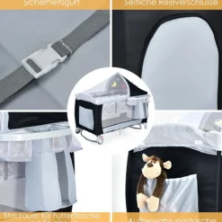 Reisebett Babybett Babyreisebett Kinderreisebett Laufstall Schaukelwiege +Tasche
