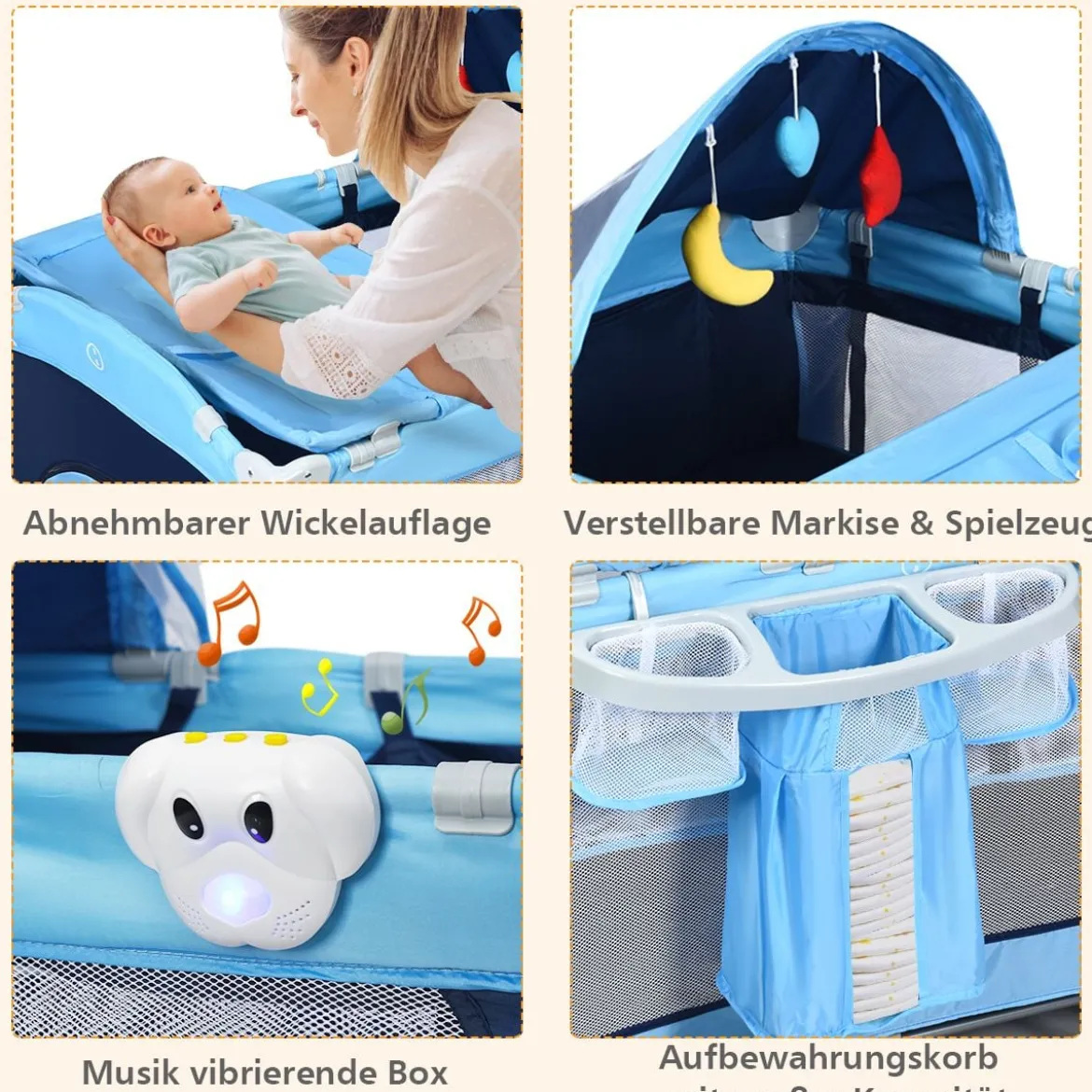 Reisebett Babybett Babyreisebett Kinderreisebett Laufstall Schaukelwiege +Tasche