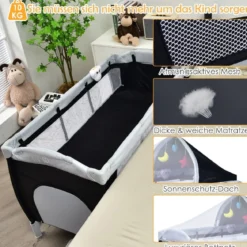 Reisebett Babybett Babyreisebett Kinderreisebett Laufstall Schaukelwiege +Tasche