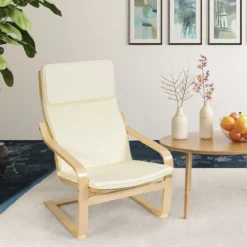 Relaxsessel Relaxstuhl Entspannungsstuhl Kippschutz mit Ottomane und Kissen Beige