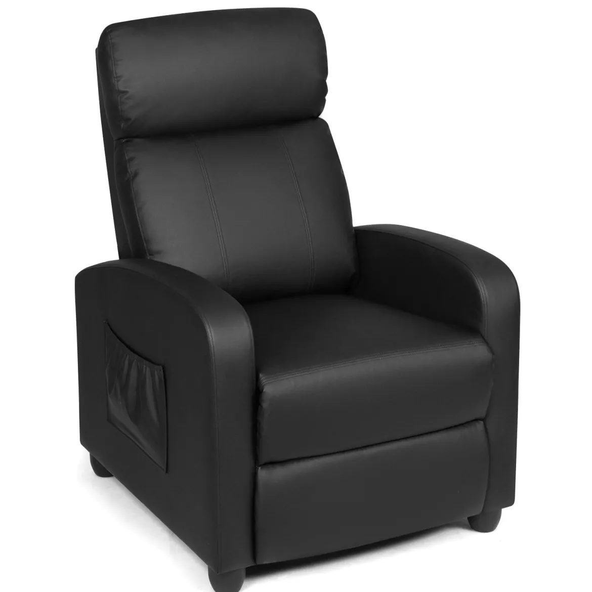 Relaxsessel verstellbar Fernsehsessel TV Sessel Ruhesessel Kunstleder Schwarz