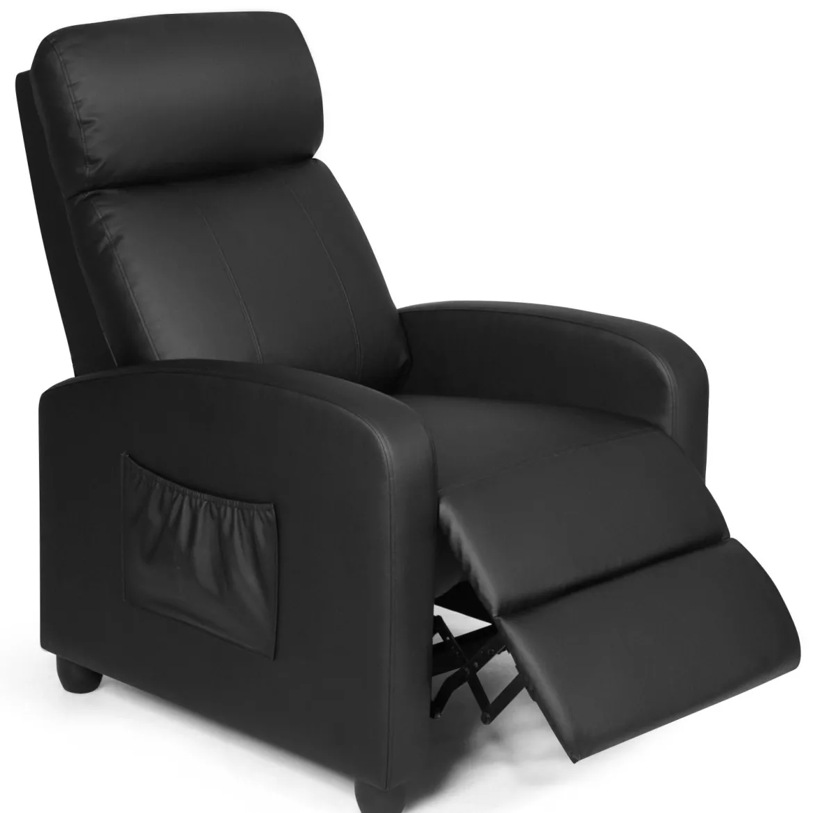 Relaxsessel verstellbar Fernsehsessel TV Sessel Ruhesessel Kunstleder Schwarz