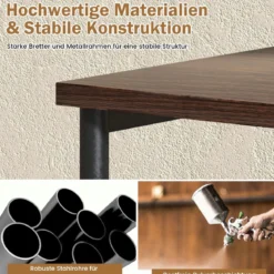 Retro-Nachttisch mit 2 Stoffschubladen Beistelltisch Industrie Design 34 x 30 x 58 cm Walnuss + Schwarz