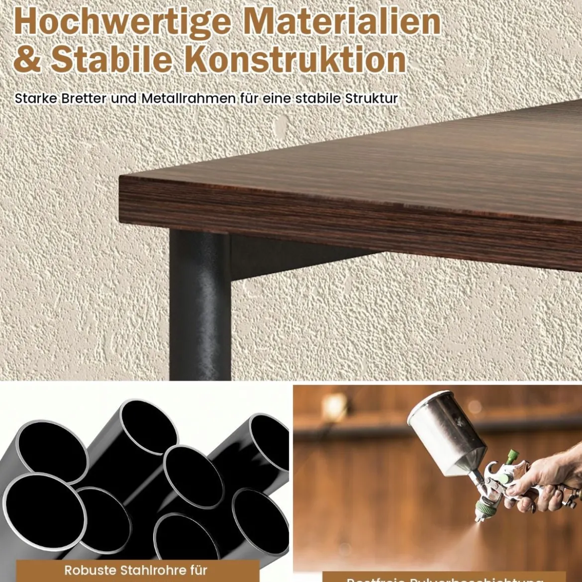 Retro-Nachttisch mit 2 Stoffschubladen Beistelltisch Industrie Design 34 x 30 x 58 cm Walnuss + Schwarz