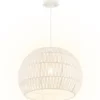 Retro Pendelleuchte Papier Hängelampe für Wohnzimmer Ø44 x 33 cm Beige