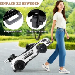 Ride-on-Auto lizenziertes Mercedes-AMG GT3 Kinderauto mit Fernbedienung 3 Geschwindigkeiten Weiß