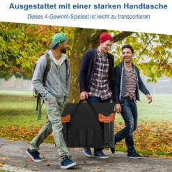 Riesiges 4 Gewinnt Spielset Holzrahmen inkl. 42 Jumbo Ringen & Schieberegler Braun