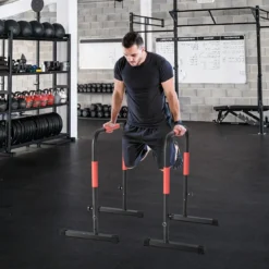 Robuste Dip-Stationen aus Stahl mit 3-stufig Verstellbarer Höhe & 2 Sicherheitsverbinder Schwarz