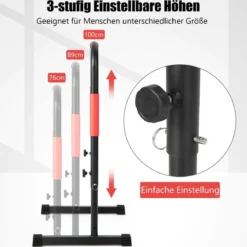 Robuste Dip-Stationen aus Stahl mit 3-stufig Verstellbarer Höhe & 2 Sicherheitsverbinder Schwarz