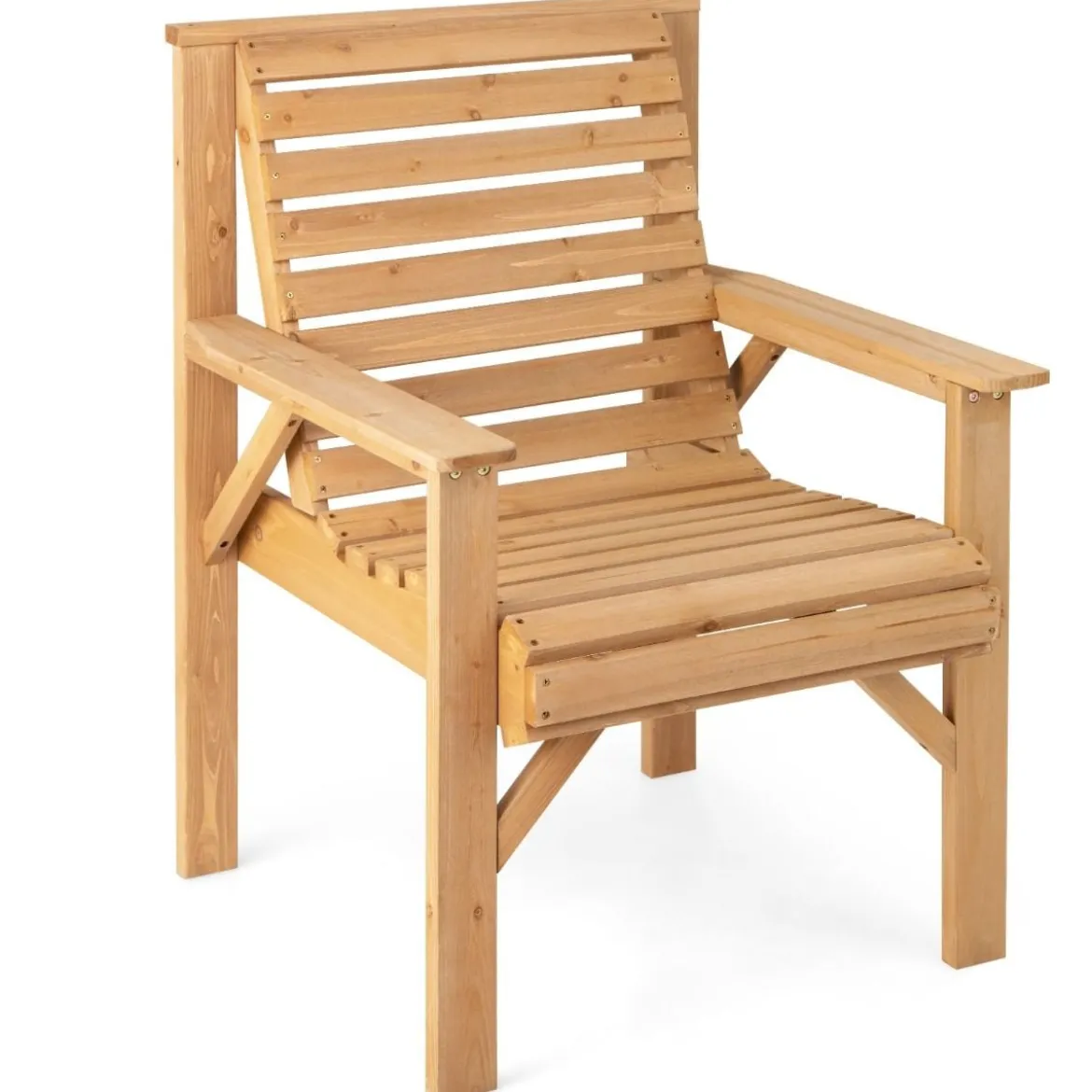 Robuster Tannenholzstuhl für den Außenbereich Terrassenstuhl für Garten 67 x 66 x 90 cm Natur