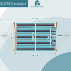 Robuste Tragbare Outdoor Hängematte mit abnehmbarem Kissen für den Innen- und Außenbereich Blau