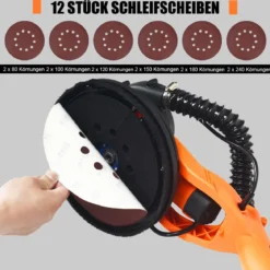 rockenbauschleifer Deckenschleifer Staubsammelsystem Wandschleifmaschine 750W / 800-1750 U/min / Ø225 mm