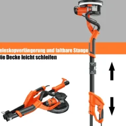 rockenbauschleifer Deckenschleifer Staubsammelsystem Wandschleifmaschine 750W / 800-1750 U/min / Ø225 mm