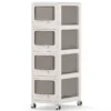 Rollcontainer mit 4 Schubladen Kunststoff Aufbewahrungswagen mit PU-Rollen 42 x 28 x 91,5 cm Weiß