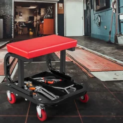 Rollender Werkstatthocker mit Werkzeugablage 150 kg Tragfähigkeit