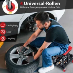 Rollender Werkstatthocker mit Werkzeugablage 150 kg Tragfähigkeit