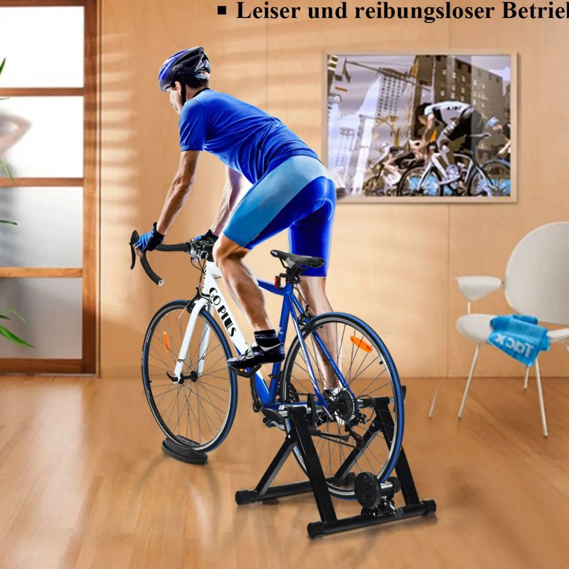 Rollentrainer Cycletrainer Fahrradtrainer mit 8 Widerstandsstufen Indoor Stahl
