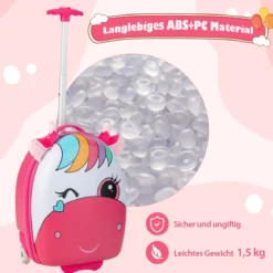 Rollkoffer Hartschalen-Handgepäck für Kinder 33 x 22 x 45 cm Rosa