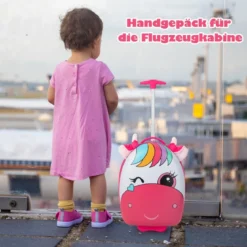 Rollkoffer Hartschalen-Handgepäck für Kinder 33 x 22 x 45 cm Rosa