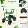 Rollsitz mit Rollen 360 ° drehbar höhenverstellbar mobiler Gartensitz 90 x 59 x 106 cm Grün