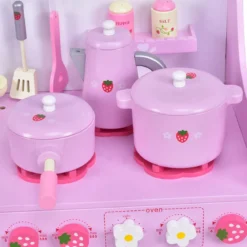 Rosa und Weiß Holz Kinderspielküche Spielzeugküche