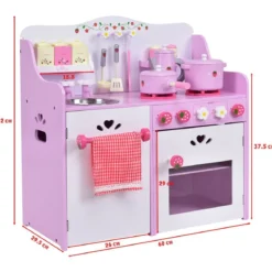 Rosa und Weiß Holz Kinderspielküche Spielzeugküche