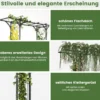 Rosenbogen Metall Gartenbogen für Kletterpflanzen Torbogen Garten 200 x 52 x 206 cm Schwarz