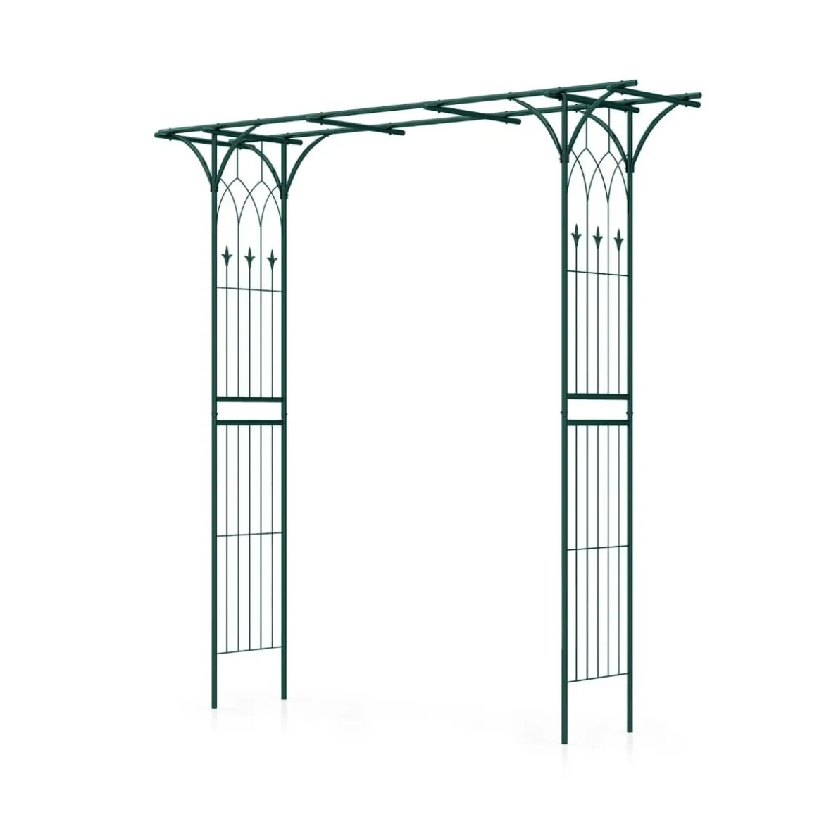 Rosenbogen Metall Gartenbogen für Kletterpflanzen Torbogen Garten 205 x 52 x 205 cm Grün