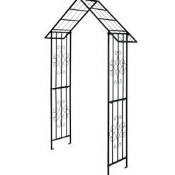 Rosenbogen Metall Gartenbogen für Kletterpflanzen Rankbogen für Hinterhof Hochzeit Party 140 x 40 x 223 cm Schwarz