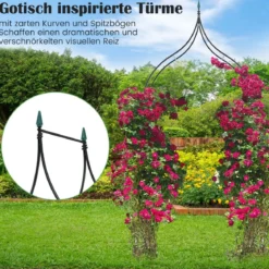 Rosenbogen Metall Gartenbogen im gotischen Stil Torbogen Rosengitter Rankgitter 125 x 39 x 287 cm